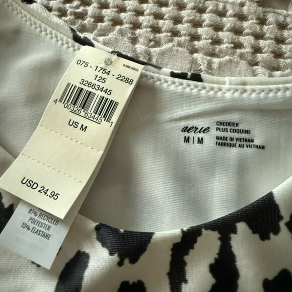 NEW Aerie Black and White/Cream Animal Print Bikini Bottom Size M - Picture 4 of 5